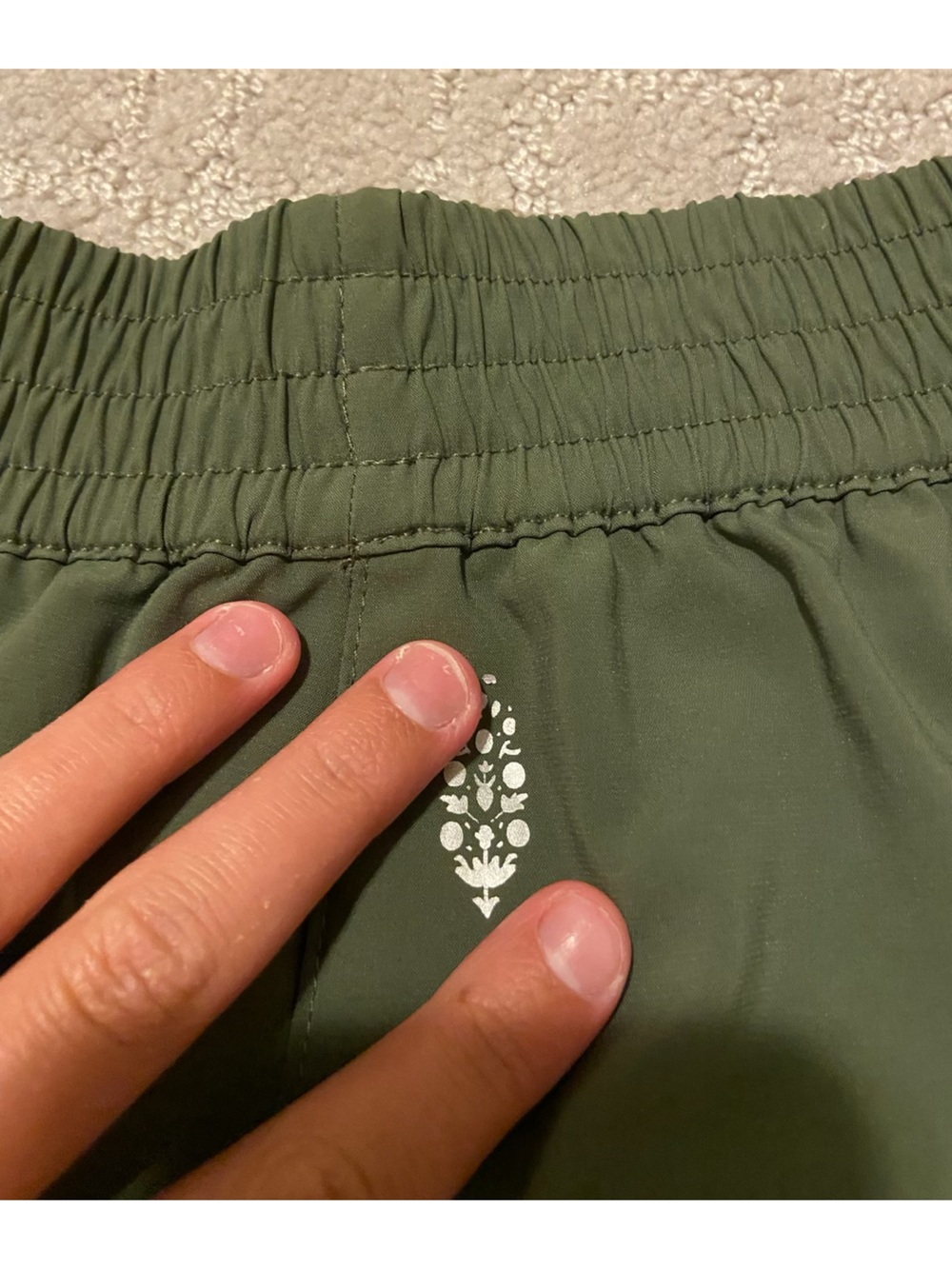 FP Movement by Free People Olive Green Elastic Waist Short